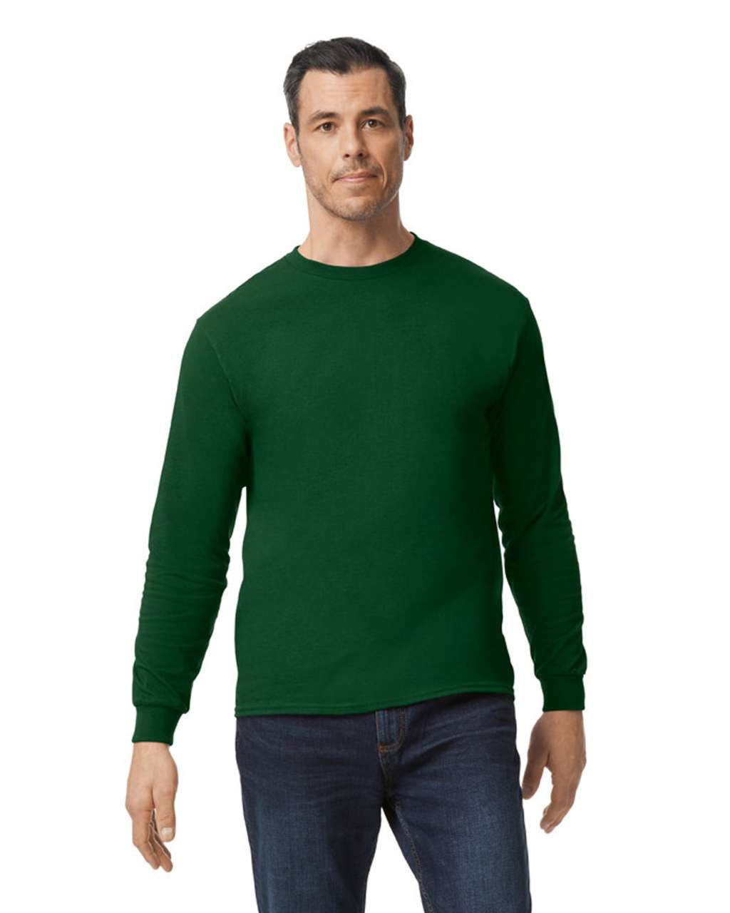 GILDAN ®  HEAVY COTTON™ ADULT LONG SLEEVE T-SHIRT - Forest Green - Main