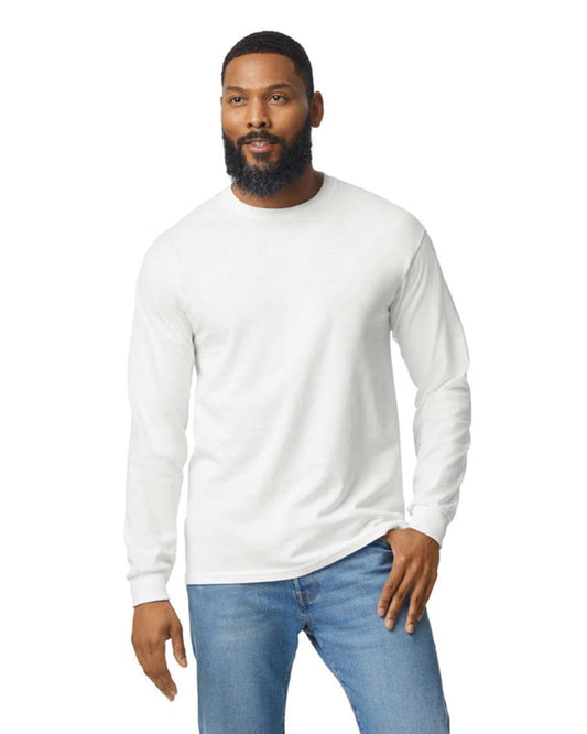 GILDAN ®  HEAVY COTTON™ ADULT LONG SLEEVE T-SHIRT - White - Main