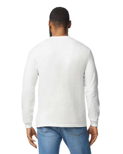 GILDAN ®  HEAVY COTTON™ ADULT LONG SLEEVE T-SHIRT - White - Additional