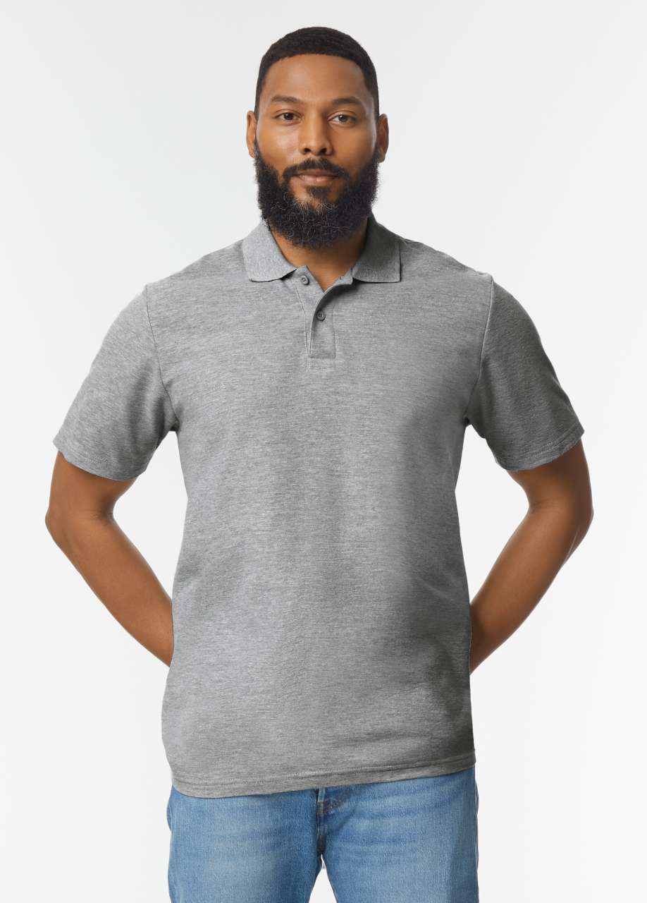 SOFTSTYLE ®  ADULT DOUBLE PIQUÉ POLO - Black - Additional