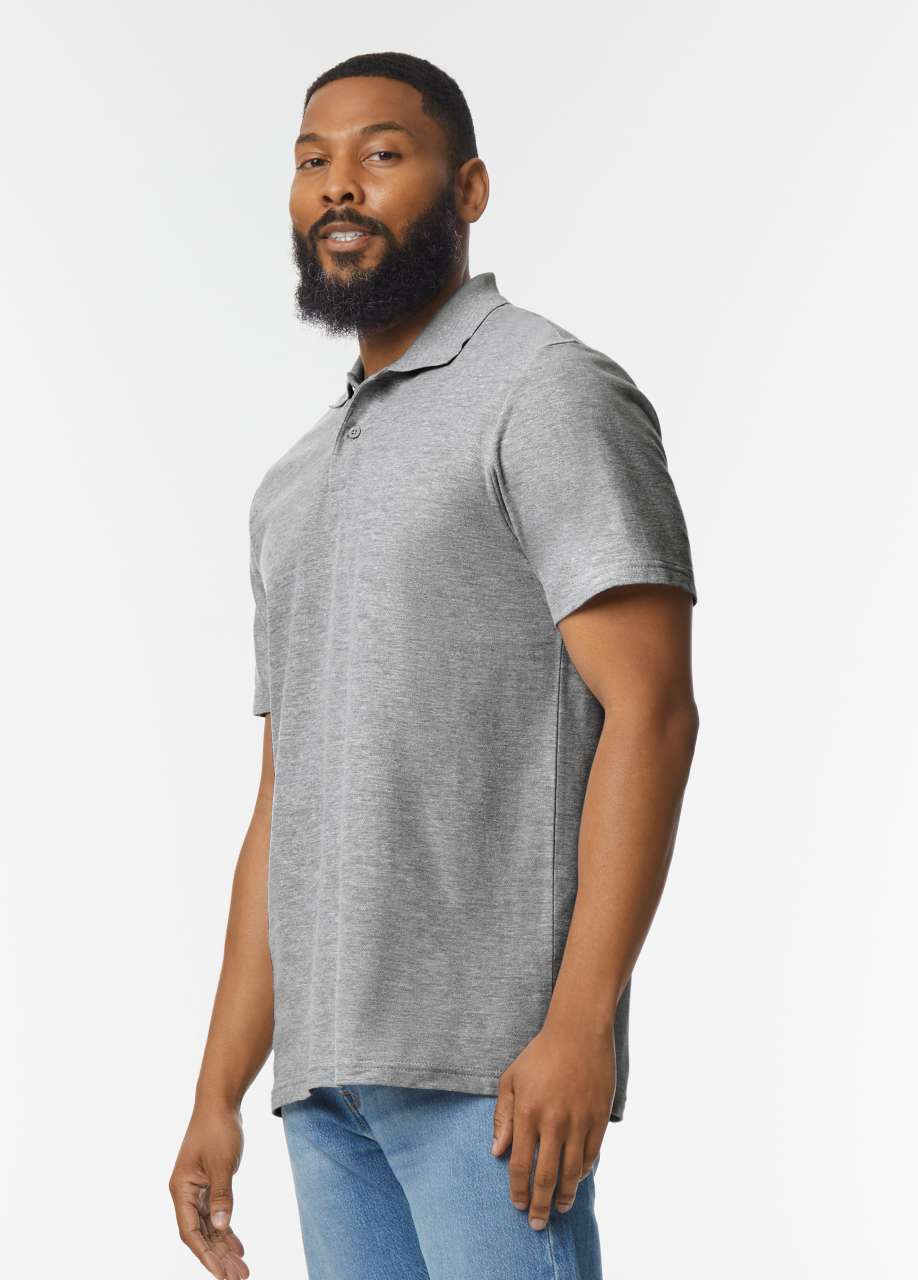 SOFTSTYLE ®  ADULT DOUBLE PIQUÉ POLO - Black - Additional