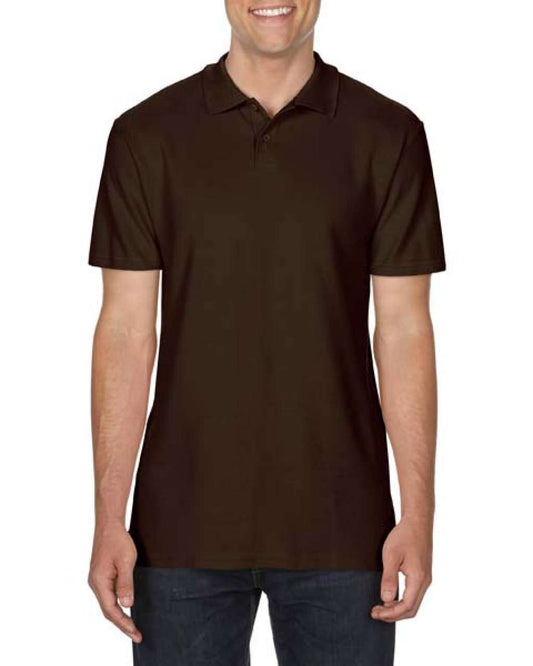 SOFTSTYLE ®  ADULT DOUBLE PIQUÉ POLO - Dark Chocolate - Main