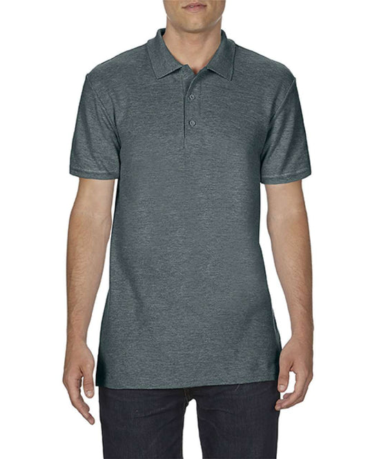 SOFTSTYLE ®  ADULT DOUBLE PIQUÉ POLO - Dark Heather - Main