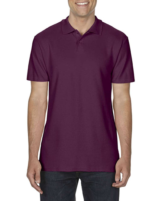 SOFTSTYLE ®  ADULT DOUBLE PIQUÉ POLO - Maroon - Main