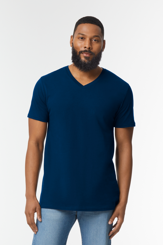 SOFTSTYLE ®  ADULT V-NECK T-SHIRT - Navy - Additional