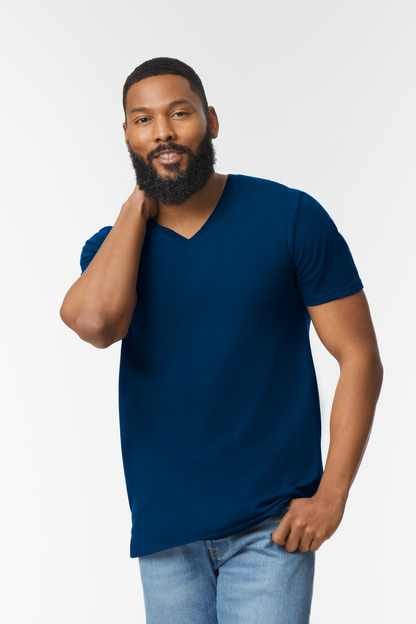 SOFTSTYLE ®  ADULT V-NECK T-SHIRT - Navy - Additional