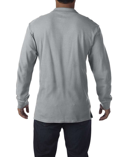 PREMIUM COTTON ®  ADULT LONG SLEEVE DOUBLE PIQUÉ POLO - RS Sport Grey - Additional