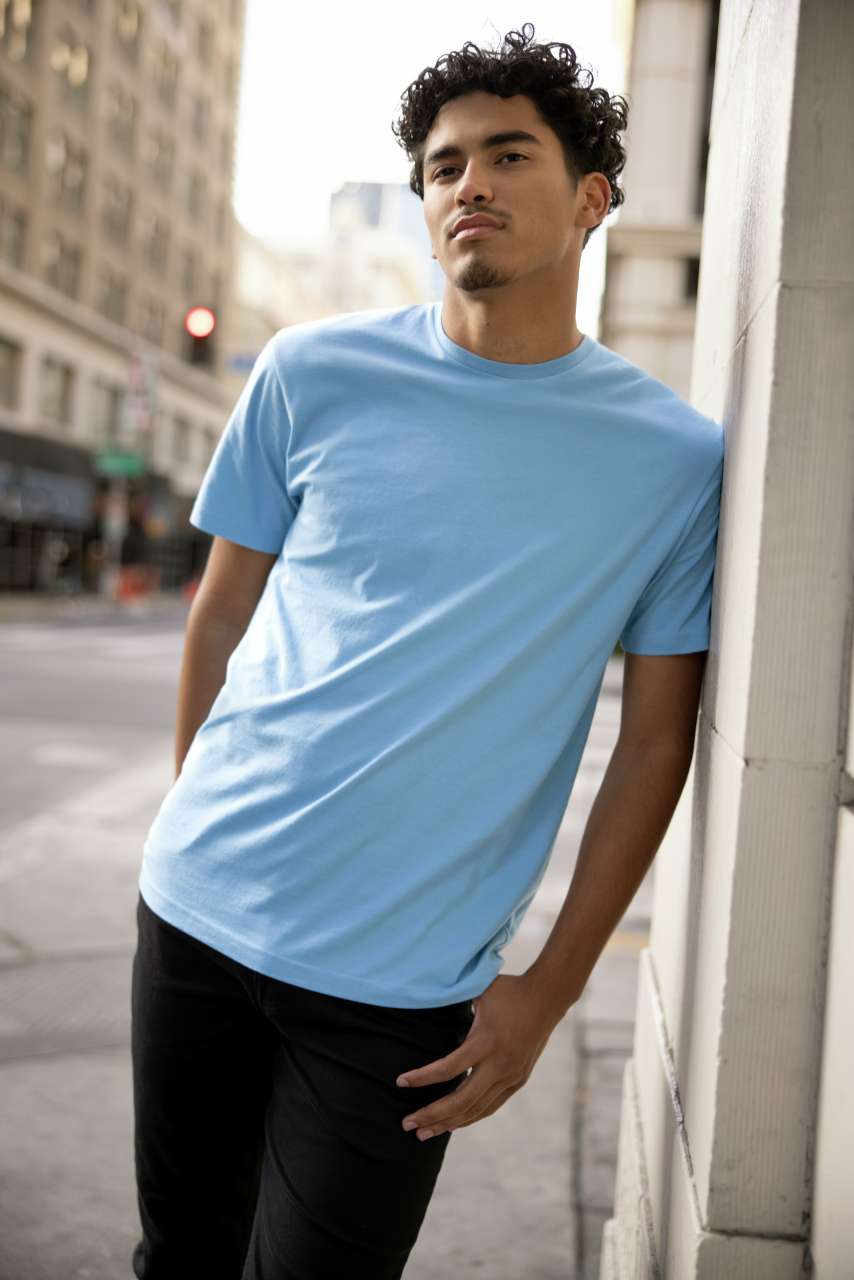 SOFTSTYLE® ADULT T-SHIRT - Caribbean Blue - modelimageurl