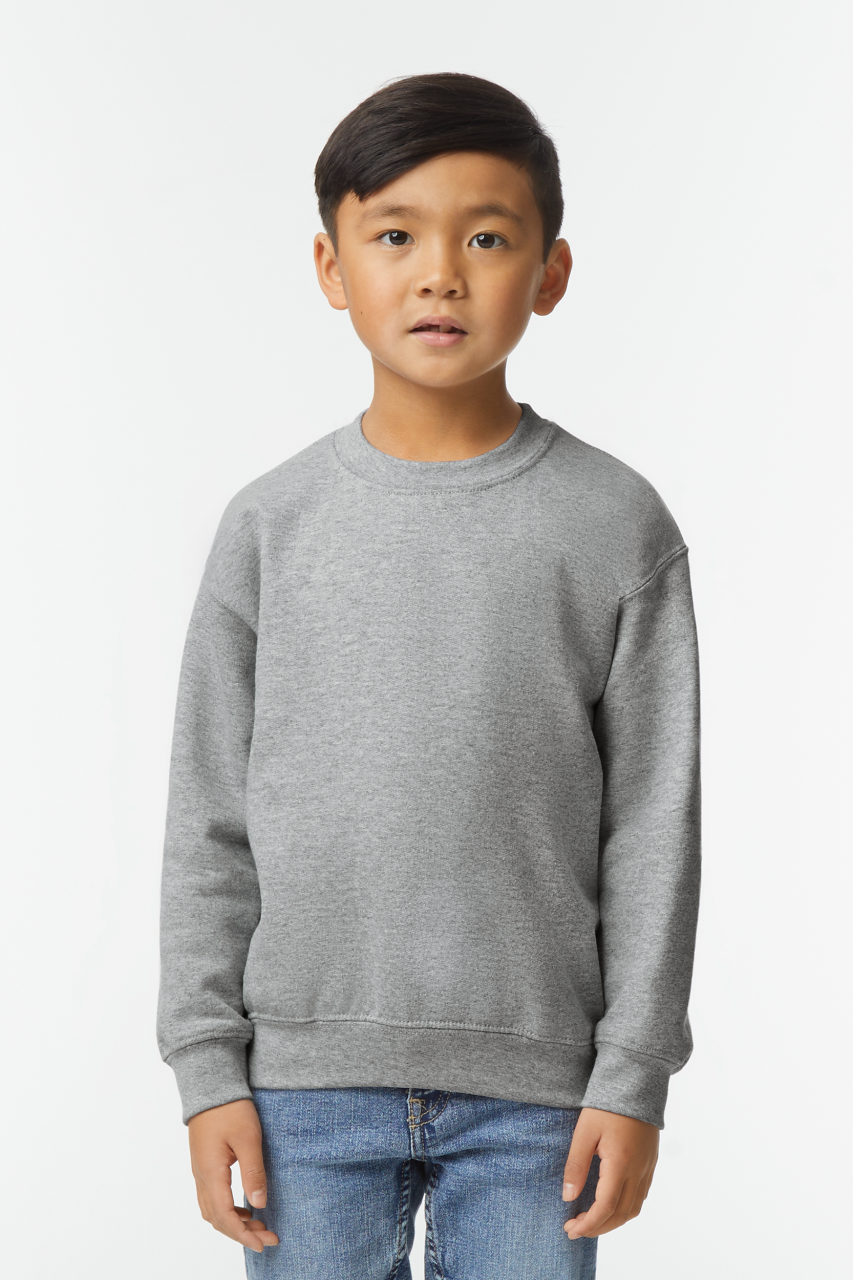 HEAVY BLEND™ YOUTH CREWNECK SWEATSHIRT - Black - Model