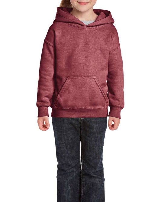 HEAVY BLEND™ YOUTH HOODED SWEATSHIRT - Heather Sport Dark Maroon - Main