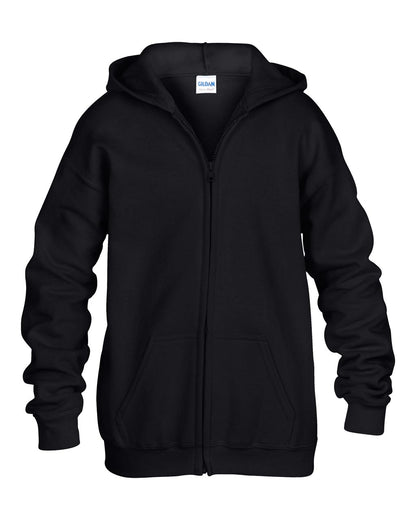 HEAVY BLEND™ YOUTH FULL ZIP HOODED SWEATSHIRT - Black - Additional
