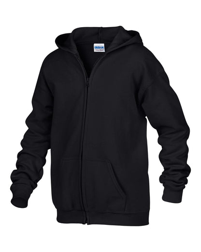 HEAVY BLEND™ YOUTH FULL ZIP HOODED SWEATSHIRT - Black - Additional
