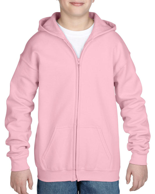HEAVY BLEND™ YOUTH FULL ZIP HOODED SWEATSHIRT - Light Pink - Main