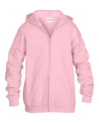 HEAVY BLEND™ YOUTH FULL ZIP HOODED SWEATSHIRT - Light Pink - Additional