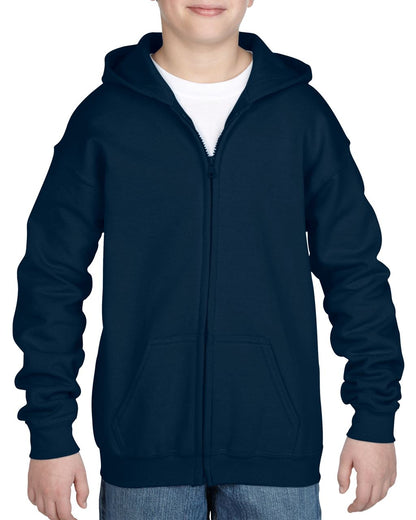 HEAVY BLEND™ YOUTH FULL ZIP HOODED SWEATSHIRT - Navy - Main