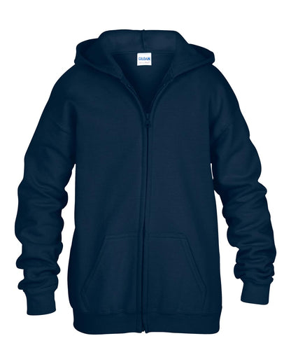 HEAVY BLEND™ YOUTH FULL ZIP HOODED SWEATSHIRT - Navy - Additional