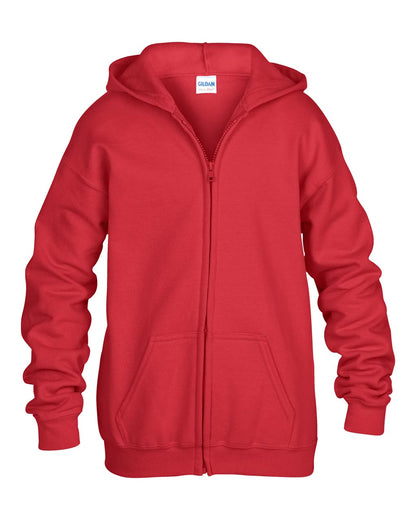 HEAVY BLEND™ YOUTH FULL ZIP HOODED SWEATSHIRT - Red - Additional