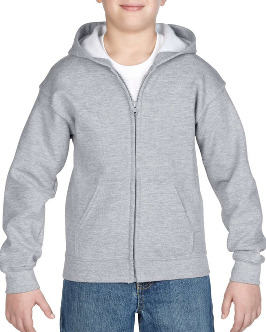 HEAVY BLEND™ YOUTH FULL ZIP HOODED SWEATSHIRT - Sport Grey - Additional