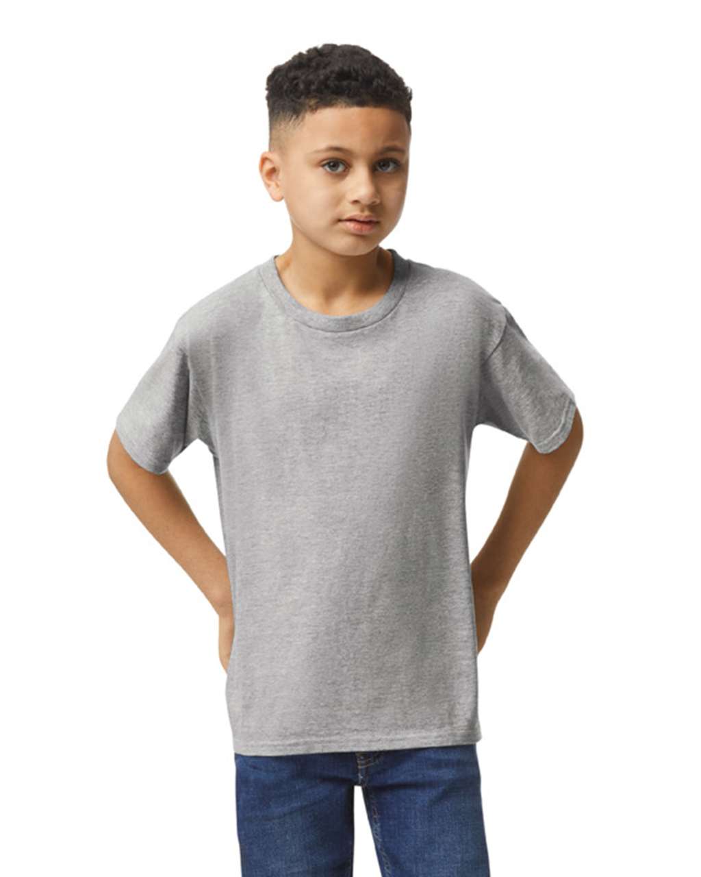 LIGHT COTTON YOUTH T-SHIRT - Black - modelimageurl