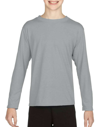 PERFORMANCE ®  YOUTH LONG SLEEVE T-SHIRT - Royal - Model