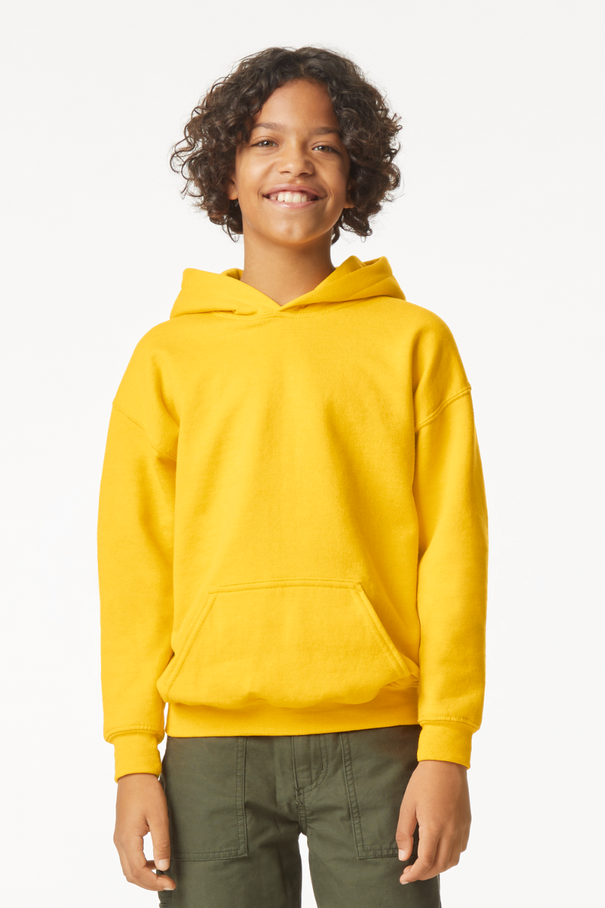 SOFTSTYLE® MIDWEIGHT FLEECE YOUTH HOODIE - Black - modelimageurl