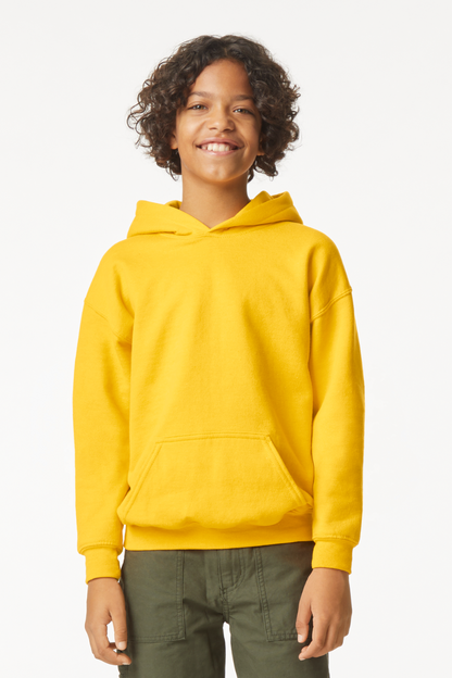 SOFTSTYLE® MIDWEIGHT FLEECE YOUTH HOODIE - Black - modelimageurl