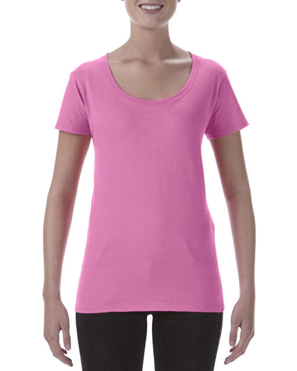 SOFTSTYLE ®  LADIES' DEEP SCOOP T-SHIRT - Azalea - Main