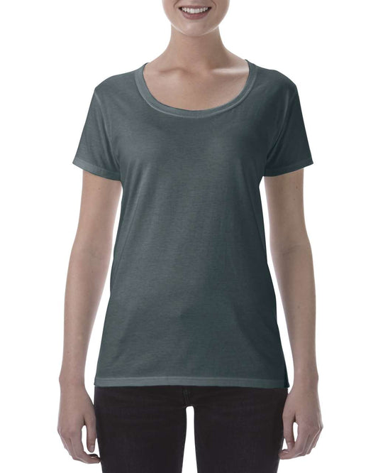 SOFTSTYLE ®  LADIES' DEEP SCOOP T-SHIRT - Dark Heather - Main