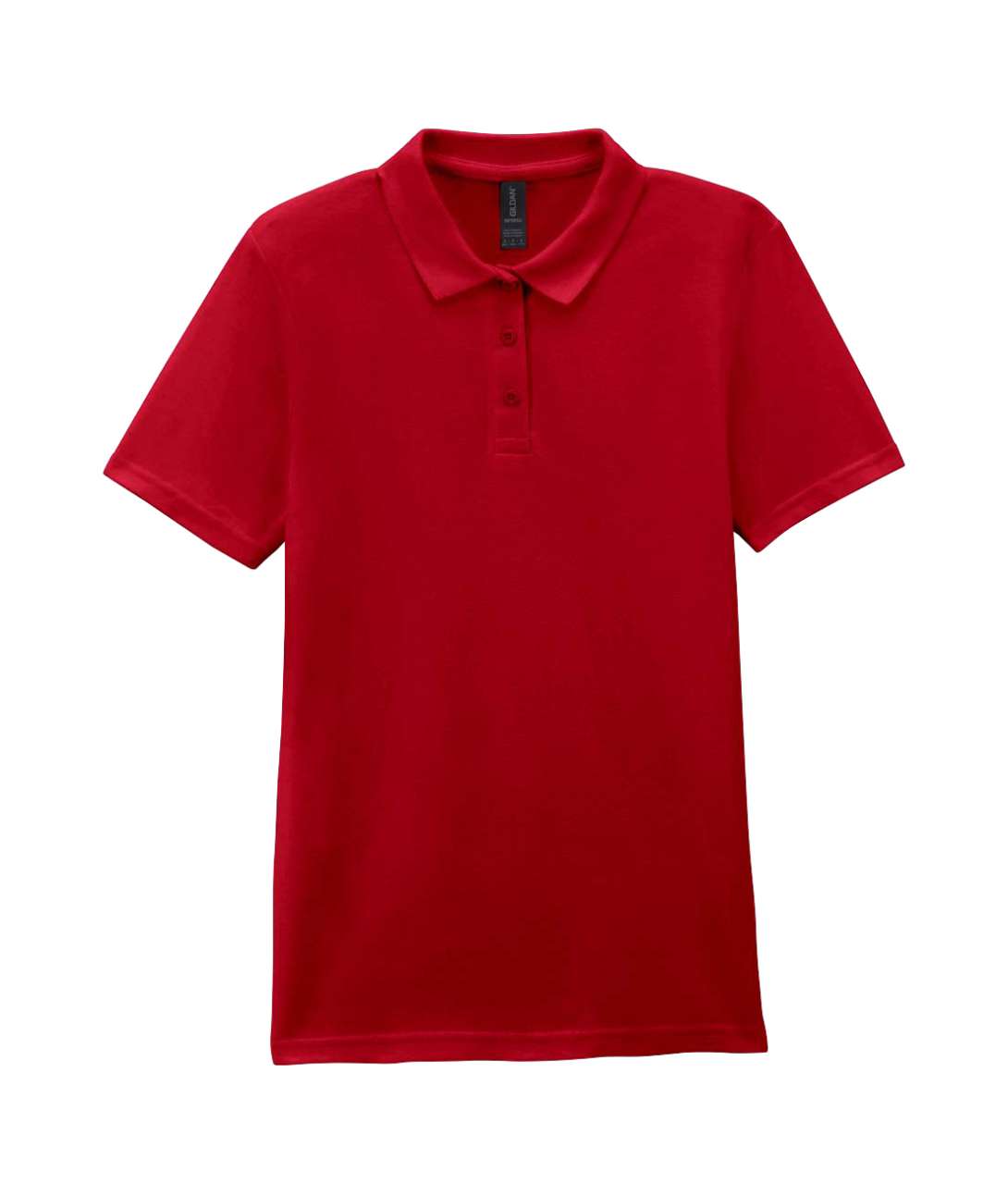 SOFTSTYLE ®  LADIES' DOUBLE PIQUÉ POLO WITH 3 COLOUR-MATCHED BUTTONS - Cherry Red - colorimageurl