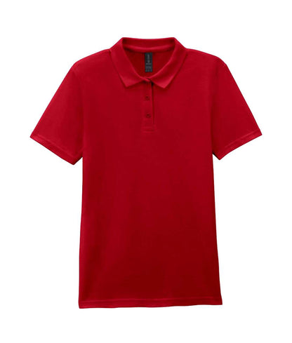 SOFTSTYLE ®  LADIES' DOUBLE PIQUÉ POLO WITH 3 COLOUR-MATCHED BUTTONS - Cherry Red - colorimageurl