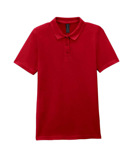 SOFTSTYLE ®  LADIES' DOUBLE PIQUÉ POLO WITH 3 COLOUR-MATCHED BUTTONS - Cherry Red - colorimageurl