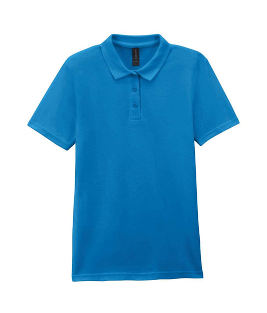 SOFTSTYLE ®  LADIES' DOUBLE PIQUÉ POLO WITH 3 COLOUR-MATCHED BUTTONS - Sapphire - colorimageurl