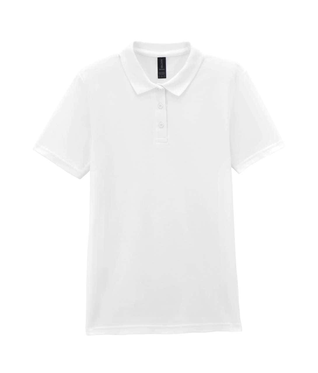 SOFTSTYLE ®  LADIES' DOUBLE PIQUÉ POLO WITH 3 COLOUR-MATCHED BUTTONS - White - colorimageurl