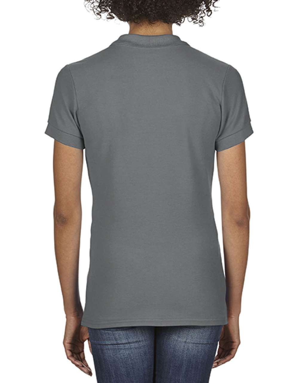 SOFTSTYLE ®  LADIES' DOUBLE PIQUÉ POLO - Charcoal - Additional