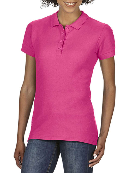 SOFTSTYLE ®  LADIES' DOUBLE PIQUÉ POLO - Heliconia - Main