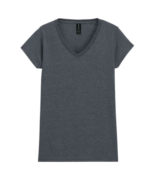 SOFTSTYLE ®  LADIES' V-NECK T-SHIRT - Dark Heather - Main
