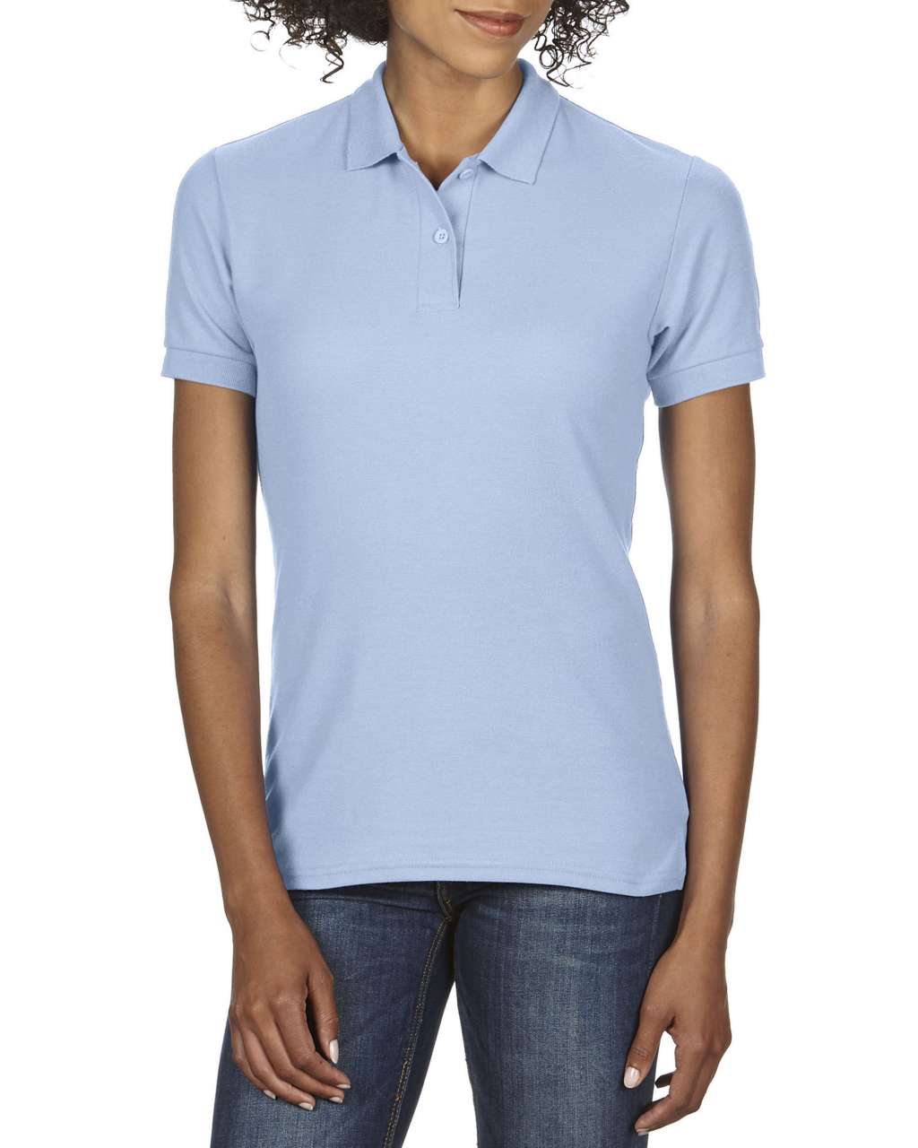 DRYBLEND ®  LADIES' DOUBLE PIQUÉ POLO - Light Blue - Main