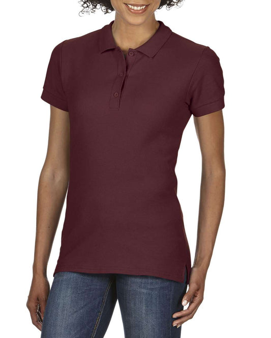 PREMIUM COTTON ®  LADIES' DOUBLE PIQUÉ POLO - Maroon - Main