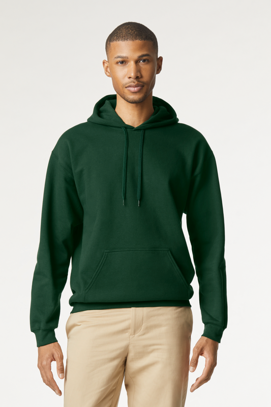 SOFTSTYLE® MIDWEIGHT FLEECE ADULT HOODIE - Forest Green - modelimageurl