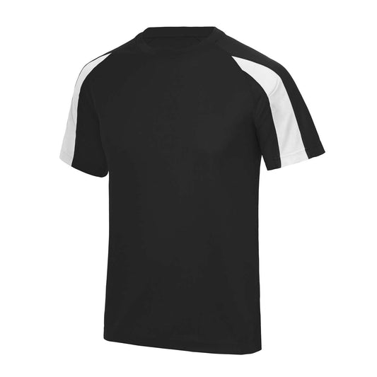 KIDS CONTRAST COOL T - Jet Black/Fire Red - colorimageurl
