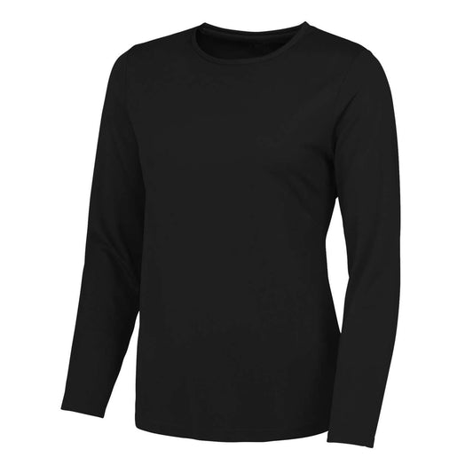WOMEN'S LONG SLEEVE COOL T - Jet Black - colorimageurl