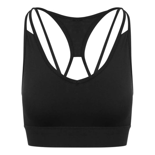 GIRLIE CROSS BACK CROP TOP - Jet Black - colorimageurl
