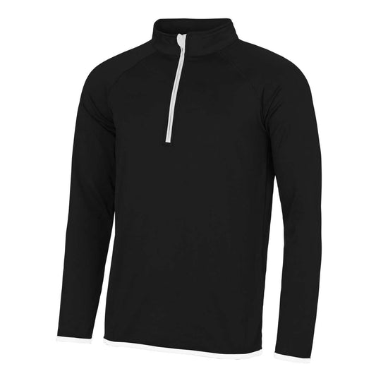 MEN'S COOL 1/2 ZIP SWEAT - Jet Black/Arctic White - colorimageurl