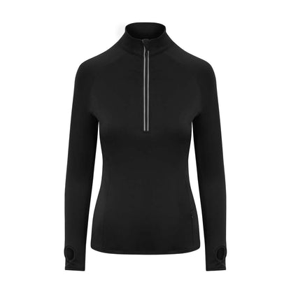 WOMEN'S COOL FLEX 1/2 ZIP TOP - Jet Black - colorimageurl