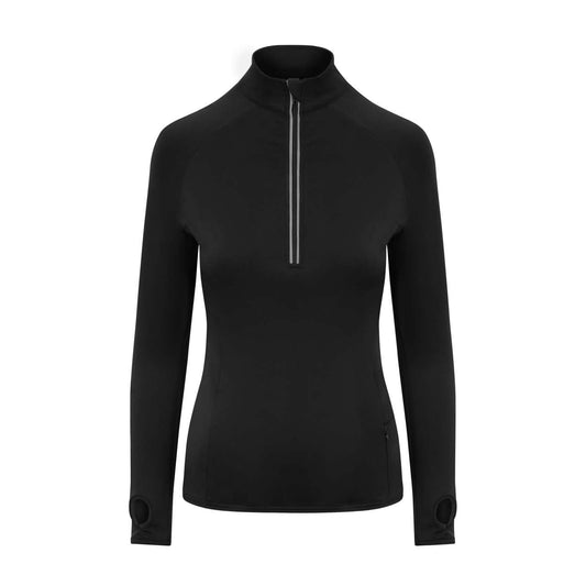 WOMEN'S COOL FLEX 1/2 ZIP TOP - Jet Black - colorimageurl
