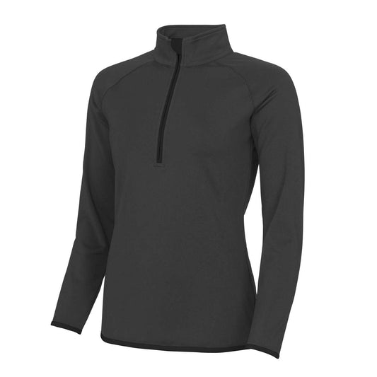 WOMEN'S COOL 1/2 ZIP SWEAT - Charcoal/Jet Black - colorimageurl