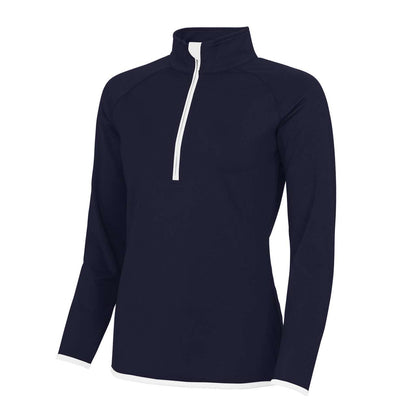 WOMEN'S COOL 1/2 ZIP SWEAT - French Navy/Arctic White - colorimageurl