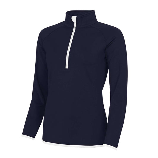 WOMEN'S COOL 1/2 ZIP SWEAT - French Navy/Arctic White - colorimageurl