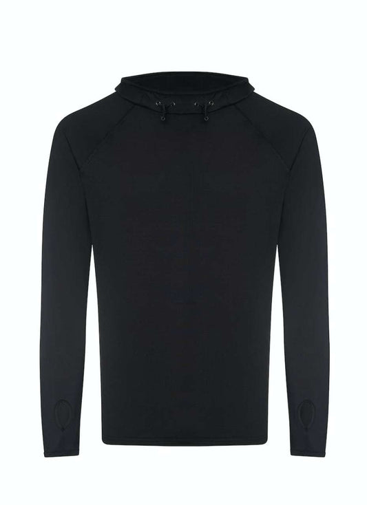 MENS COOL COWL NECK TOP - Jet Black - colorimageurl