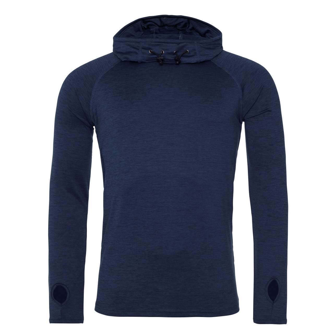MENS COOL COWL NECK TOP - Navy Melange - colorimageurl